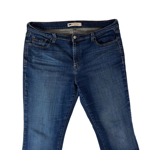 Levi's sz. 14,  505 straight leg embellished pockets, dark blue wash jeans #1624 - Picture 3 of 11